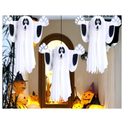 Duch zawieszka papierowa halloween duszek 3d składany z papieru dekoracja