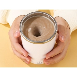 Kubek samomieszający 350ml stalowy termos na zimne i gorące smycz usb