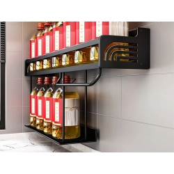 Półka na ścianę organizer kuchenny metalowy wiszący na przybory przyprawy - zdjęcie 4