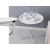 Stolik okrągły kawowy metalowy składany z tacą na taras balkon loft biały