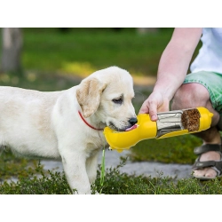 Butelka podajnik karmy poidło dla psa kota miska z podajnikiem worków 300ml