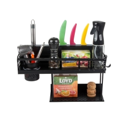 Półka na ścianę organizer kuchenny metalowy wiszący na przybory