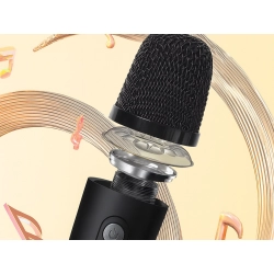 Głośnik bluetooth karaoke z mikrofonem led kolorowe kwadraty muzyka rgb