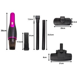 Odkurzacz pionowy bezprzewodowy bezworkowy mocny lekki 100w zestaw końcówek - zdjęcie 2