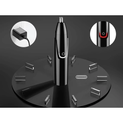 Trymer do nosa uszu depilator włosów golarka stylizacja brody brwi 3w1 aku