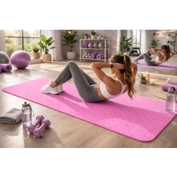 Mata do ćwiczeń jogi pilatesu fitness gimnastyczna treningowa 190cm gruba — zdjęcie 8
