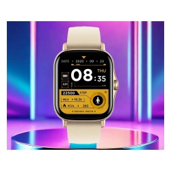 Smartwatch zegarek damski męski gumowy pasek sport bluetooth rozmowy złoty