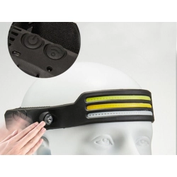 LATARKA CZOŁOWA CZOŁÓWKA LED AKUMULATOROWA USB Z CZUJNIKIEM RUCHU 3 PASKI - zdjęcie 5