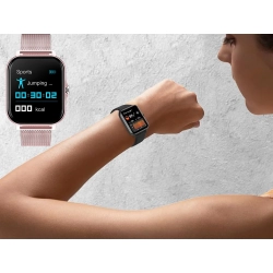 Smartwatch zegarek damski męski gumowy pasek sport bluetooth rozmowy różowy