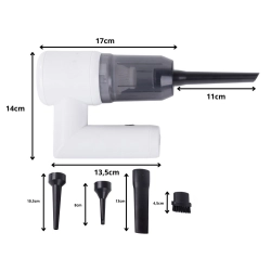 Odkurzacz bezprzewodowy samochodowy 2w1 ręczny dmuchawa końcówki usb filtr