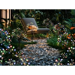 LAMPA SOLARNA OGRODOWA LED DMUCHAWIEC FAJERWERK NA SZPIKULCU DO OGRODU 2szt - zdjęcie 5