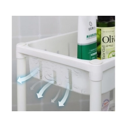 Półka łazienkowa szafka kuchenna regał mobilny na kółkach 3 poziomy haczyki