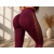 Legginsy damskie push up modelujące długie wysoki stan fitness bordowe l/xl — zdjęcie 4