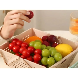 Koszyk na owoce warzywa organizer durszlak składany taca plastikowy kosz