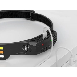 LATARKA CZOŁOWA CZOŁÓWKA LED AKUMULATOROWA USB Z CZUJNIKIEM RUCHU 3 PASKI - zdjęcie 9