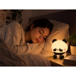 Lampka nocna silikonowa panda LED RGB dla dzieci dotykowa akumulatorowa - zdjęcie 4