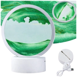Lampa piaskowa 3d ruchomy dynamiczny piasek dekoracyjna biurko usb led rgb