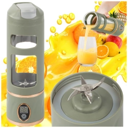 Blender kielichowy bezprzewodowy smoothie kubek mikser 450 ml zielony USB