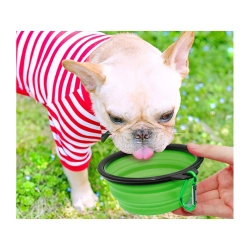 Miska silikonowa dla psa składana podróżna turystyczna karabińczyk 400ml