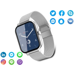 Smartwatch zegarek damski męski gumowy pasek sport bluetooth rozmowy szary