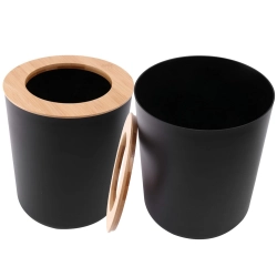 Zestaw łazienkowy szczotka do łazienki wc dozownik kosz czarny komplet 6w1