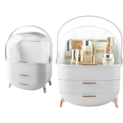 Organizer na kosmetyki z szufladami kuferek pojemny duży uchwyt elegancki