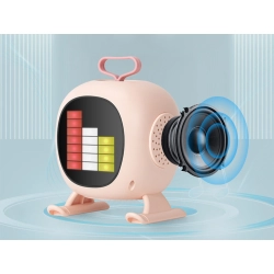 Głośnik bluetooth karaoke z mikrofonem led kolorowe kwadraty muzyka rgb