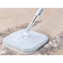 Mop płaski kwadratowy z wiadrem rotacyjnym odpływ nakładka z mikrofibry - zdjęcie 2