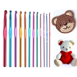 Zestaw szydełek szydełka 12 sztuk do szydełkowania 2 - 8 mm komplet