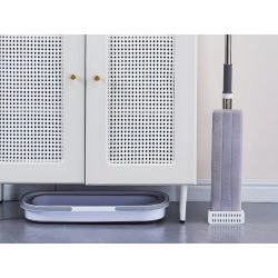 Mop płaski mikrofibry ze ściągaczką składanym wiadrem rozkładany do podłóg