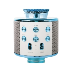 Mikrofon bezprzewodowy bluetooth głośnik karaoke modulator głosu okrągły — zdjęcie 3
