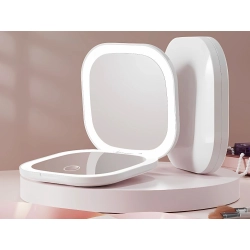 Lusterko do makijażu z podświetleniem led składane x5 do torebki podróżne