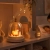 Lampka nocna świąteczna LED z ogniskiem pod kopułą i pozytywką