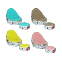 Fotel ogrodowy leżak dmuchany pompowany pufa na plażę podnóżek wygodny