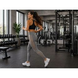 Legginsy damskie push up modelujące wysoki stan fitness siłownia szare s/m — zdjęcie 13