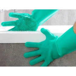 Rękawice do mycia naczyń myjka kuchenne silikonowe