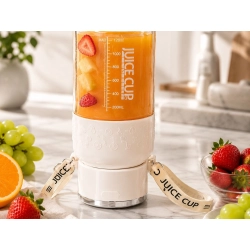 Bidon blender butelka USB 1200ml kubek do smoothie shaker ze słomką paskiem