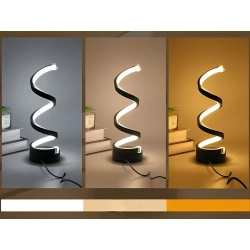 Lampa spiralna led biurkowa stołowa 3 barwy światła usb regulacja jasności — zdjęcie 6