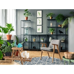 Kwietnik stojący drewniany na kwiaty doniczkowe doniczki dwupoziomowy półka