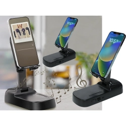 Głośnik stojak pod telefon uchwyt teleskopowy bluetooth powerbank podstawka
