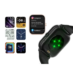 Smartwatch zegarek damski męski gumowy pasek sport bluetooth rozmowy czarny