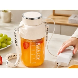 Bidon blender butelka USB 1200ml kubek do smoothie shaker ze słomką paskiem