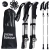Kijki do chodzenia Nordic Walking i trekkingowe Verk Group zestaw z pokrowcem - srebrne teleskopowe z czarnym uchwytem piankowym