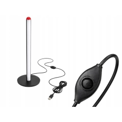 Lampa podłogowa LED RGB 50 cm sterowana pilotem czarna USB 7 kolorów