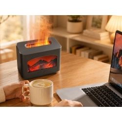 Nawilżacz powietrza kominek LED dyfuzor aromaterapia USB efekt płomienia