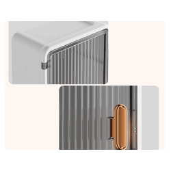 Półka łazienkowa naścienna wisząca 3 poziomy drzwiczki otwór na chusteczki