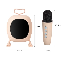 Głośnik bluetooth karaoke z mikrofonem led kolorowe kwadraty muzyka rgb
