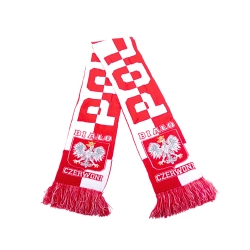 Szalik kibica polska mecz na stadion biało czerwony miękki dwustronny — zdjęcie 2
