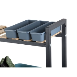 Kwietnik drewniany na kwiaty doniczkowe dwupoziomowy półka na kółkach taras