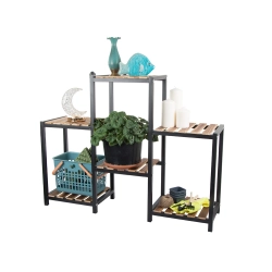 Kwietnik stojący drewniany wysoki na kwiaty doniczki 3 poziomowy regał